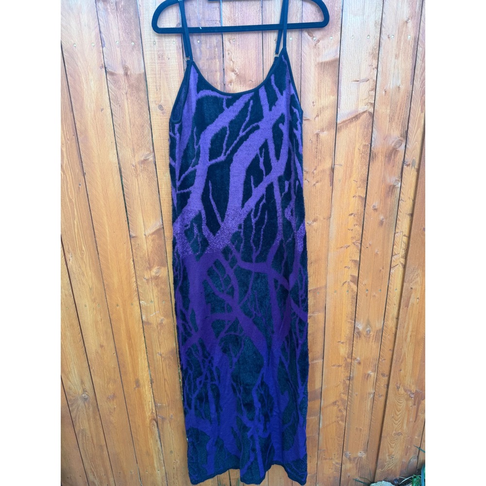 Killstar Purple Black Branch Knit Maxi Dress XL Goth Grunge Alternative